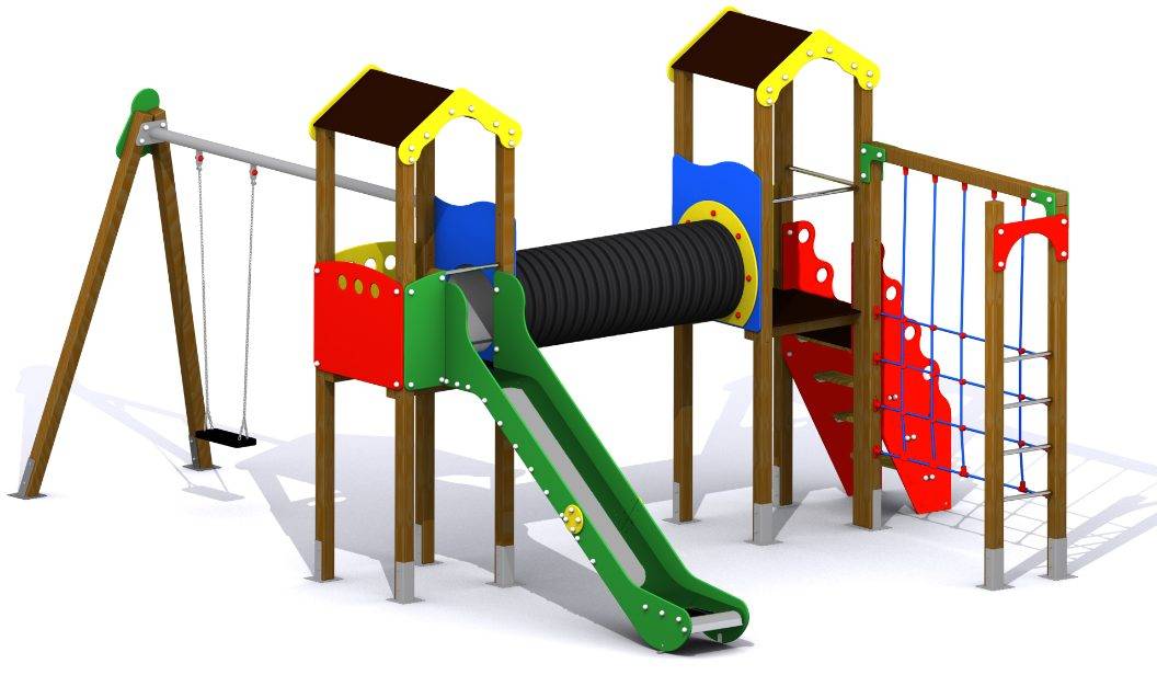 Supresión Retirada Enderezar Parque Infantil Jarama. Conjunto modular de juegos infantiles